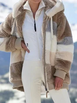 Зимна руното яке, Дамски връхни дрехи от изкуствена овча кожа, палта, дамски велурени кожени якета, палта, мъжки топло удебелена яке от фугу агне