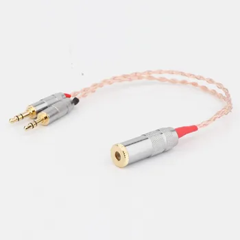 Висококачествен Монокристален Мед Посеребренный аудио кабел-Адаптер размери 2x3,5 мм до 4,4 мм Балансиран Женски аудио кабел-Адаптер за хорда mojo Player