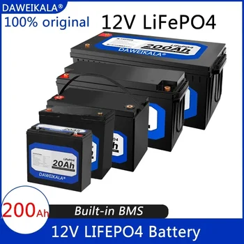 Нова Батерия 12V 20Ah 50Ah 100Ah 150Ah 200Ah LiFePO4, Литиево-Железен Фосфат на Батерията Вграден BMS За Слънчевата Лодка Без данък