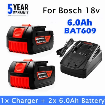 100% Оригинална литиево-йонна акумулаторна батерия 18V 6.0 /8.0 /10ah 6.0 A BAT609 за преносим заместител на Bosch