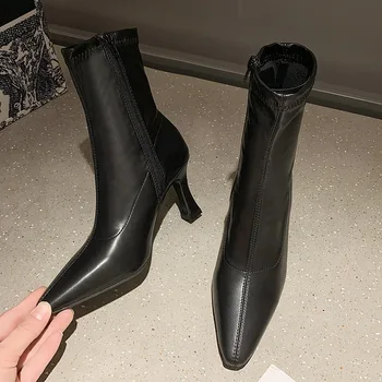 Дамски обувки Bootas, Дамски обувки, Модел обувки на висок ток, Обувки С остри пръсти, Обувки На тънък ток, Модни Дамски Ботильоны в Ретро стил