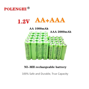 AA 1.2 V 1000mAh AAA 1.2 V 2000mAh NI-MH акумулаторна батерия, подходяща за играчки с дистанционно управление, фенери, часовници, MP3-плейъри