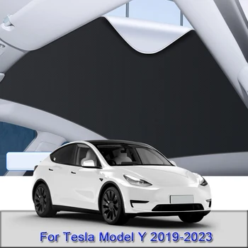 За Tesla, Модел Y 2019-2021 2022 2023 Автомобил Электростатическая Адсорбция Люк На Покрива Козирка Топлоизолация Светлинно Прозорец Стикер Аксесоари