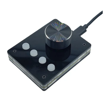 1 Комплект потребителска клавиатура с USB-дръжка за мини-макроклавиши с регулатор на силата на звука (малка бяла бутон)