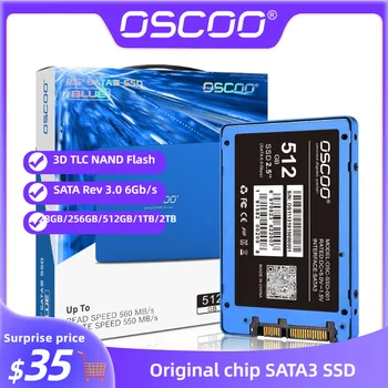 OSCOO 2,5-инчов SATA SSD 2 tb 1 tb 512 gb Твърд диск Blue Series 6 Gb / сек. SATA SSD 3D TLC Nand Flash 560 MB / сек. Вътрешен твърд диск