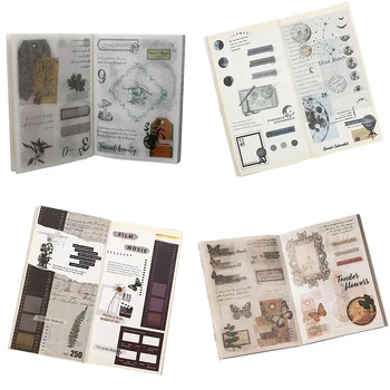 40 Листа, книга със стикери Васи на природна тематика за възрастни, етикети с ботанически растения, ненужни материали за водене на дневник, албум за албуми