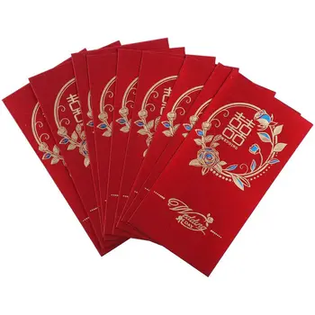 10 бр. червени пликове, пакети с пари в брой, червени хартиени пакети за сватба