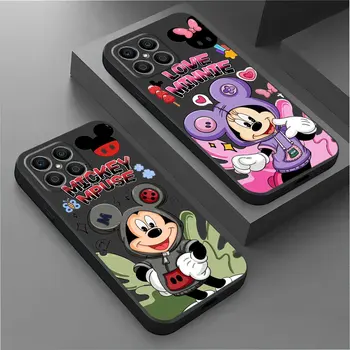 Черен Мек Калъф Disney Mickey Minnie Armor Cover за Телефон Honor X7 X6 4G 70 90 Lite 20 X8a 4G Magic4 Magic5 Pro X9a 5G 8X X8