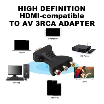 AV Цифров сигнал, съвместим с HDMI и 3 RCA аудио-компонентен Видео конвертор за КОМПЮТРИ, проектор, таблети