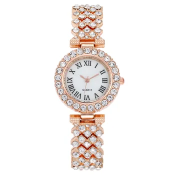 Моден дамски кварцов часовник с диаманти, луксозен дизайн за жени, гривни, бижута, ръчни часовници, Класически Студентски Евтини златни часовници