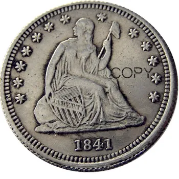 Монета-копие от Liberty Quater Dollar със сребърно покритие 1841 долар на САЩ