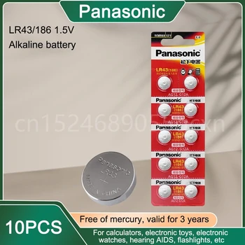 10ШТ Panasonic LR43 AG12 SR1142 LR1142 SR43 386A 301 CX186 V12GA 1.55 V Бутон Клетка Монета За Часа Калкулатор Дистанционно Управление