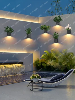 Външен Водоустойчива Декоративна лампа за вътрешния двор градина на Тераси Слънчеви Външна атмосфера Саксия, с монтиран на стената лампа