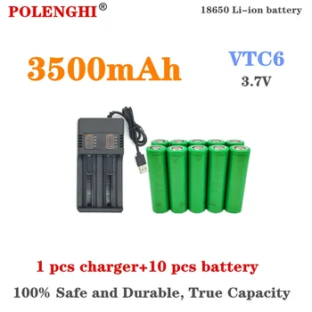 100% истинската капацитет от 3,7 На 3500 mah 18650 VTC6 литиево-йонна батерия 30A подходящ за играчки инструменти фенерче + USB зарядно устройство