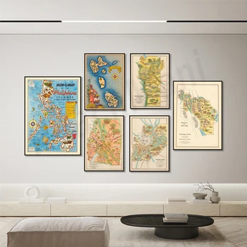 Панама, Аржентина, аржентинската провинция Chubut, Гваделупа и Мартиника, магелан, Филипините, по-стара карта-плакат