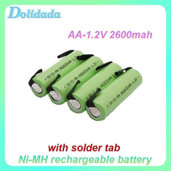 Акумулаторна батерия AA 1.2 V 2600mah Ni-MH, зелен корпус с сварочным выступом за електрически самобръсначки Philips, Дубликат батерия за четка за зъби