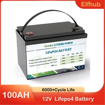 Най-новата Батерия LiFePO4 12v 100Ah, Вградена в BMS, Акумулаторна Батерия 12V LiFePO4, която Работи Последователно или паралелно 6000 + Дълбоките Цикли за АВТОБУСА