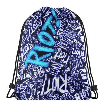 Чанти дантела прозорци Blue Paper Rock Riot в стил хип-хоп, спортна чанта, раница с 3D-принтом, чанта за обувки