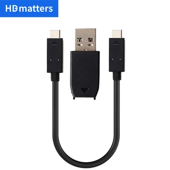 USB кабел-C с Адаптер USB-A USB Dongle Gen 3.1.2 10G Кратък Хибриден USB Кабел C 2-в-1 за Iphone, преносим SSD-диск, преносим компютър Mac
