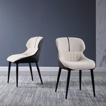 Столове в скандинавски стил, трапезни столове от ковано желязо, модерни прости трапезни столове, луксозни, кожени столове, трапезни столове, онлайн знаменитост