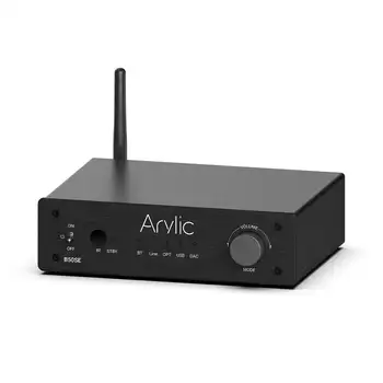 Arylic В50 SE Bluetooth Стерео аудиоусилитель мощност 50 W x 2 приемника с 2.1-канален мини-усилвател клас D за домашни колони