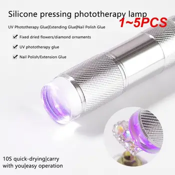 1 ~ 5ШТ UV-мини фенерче, за дизайн на ноктите с печат, преносима силиконова ръчно led лампа за сушене на лак за нокти, лампа за бърз маникюр
