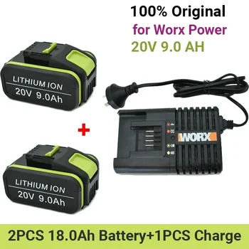 НОВА Литиева Батерия с капацитет 20V9000mAh за електрически Инструменти Worx WA3551 WA3553 WX390 WX176 WX178 WX386 WX678 + Зарядно Устройство