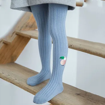 Красиви Ежедневни Модни Дишащи Детски Чорапи с анимационни герои за момичета, Възли Чорапогащници, Чорапогащници с Папагала