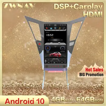 Вертикален екран в стил Tesa 4 + GB 64 GB Android 10,0 автомобилен мултимедиен плеър за HYUNDAI SONATA 2010-2014 стерео радио GPS главното устройство