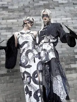 Двойката Змийски Скелети Подобри Субкультурное Китайското Ципао 
