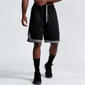Мъжки баскетболни шорти, ежедневни свободни шорти на райета за мъже, летни, бързо съхнещи, с завязками, за тренировки, бягане, однотонная спортно облекло