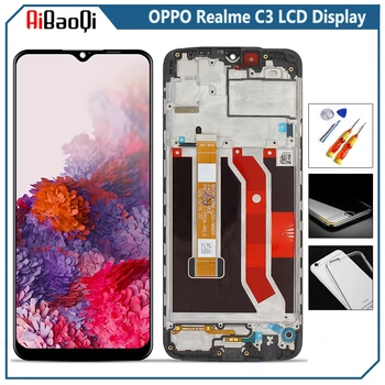 Оригиналът е за OPPO Realme C3 RMX2027 LCD дисплей С touch Screen Digitizer В Събирането На 6,5-инчов OPPO Realme C3 С Подмяна на Рамката