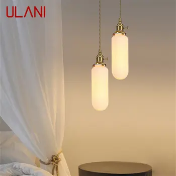 ULANI Модерен месинг окачен лампа LED Nordic Creative Simply Ceramics Окачен лампа за дома Трапезария спални Прикроватной нощни шкафчета