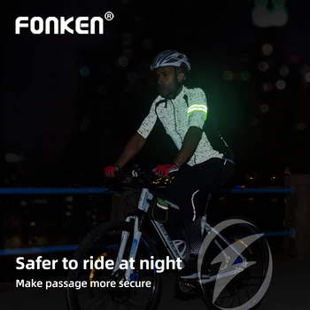 Светоотражающая лента FONKEN за китките, ръцете, глезените, краката, отразяващи каишка с висока видимост, нощен бягане, колоездене, защитно отразяваща лента за бягане