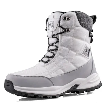 Мъжки обувки; Зимни модни градинска мъжки обувки, Високи туристически ботильоны; Водоустойчив обувки за защита от снежните бури; мъжки обувки с плюшем на сняг;