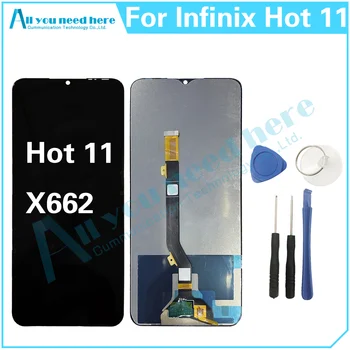 100% Тест за Infinix Hot 11x662 LCD сензорен дисплей, дигитайзер, в събирането, Подмяна на резервни части
