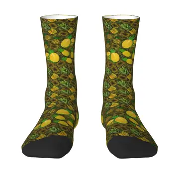 Мъжки и дамски чорапи за екипажа с хубав дизайн във формата на ананас, модни чорапи с 3D принтом, унисекс