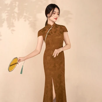 Женствена рокля Simeizi HANFU в китайски стил в стил ретро, пролетта и есента супериорна комплект Qipao от две части, Рокли