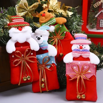 Нов 1БР Коледен Подарък Чанта Бонбони Коледно Дърво Висящи Украшения на Коледно Отглеждане на Дядо Коледа Чорап Подарък Пакет Коледно Дърво Декор