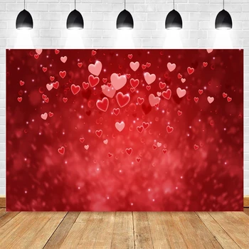На фона на сватбената фотосесия в Деня на Св. Валентин, Виниловое червено сърце любов, фон за снимки с балон с пайети, Фотосесия на фотофоне