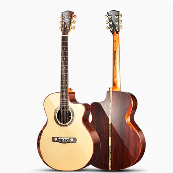 Акустична китара Merida Athena от масивна дървесина, 41 инча(ове) на Китара от плътен смърч AAA с корпус от розово дърво, безплатна доставка
