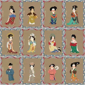 5D САМ Диамантена живопис Традиционен китайски Дворец Тан, Дамски мультяшная Портретна живопис, Диамантена бродерия, Определени за кръстат бод