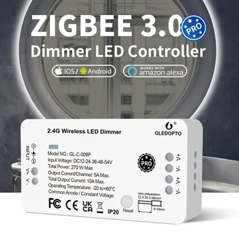 GLEDOPTO Zigbee 3.0 Smart LED Strip Controller Dimmer Pro Работи с приложение на Hristo SmartThings Алекса RF Дистанционно управление