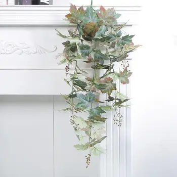 Украса от изкуствени кленов лист, имитации на кленов листа, реалистичен изкуствен кленов лист с бери браншовите за есенното събиране на реколтата