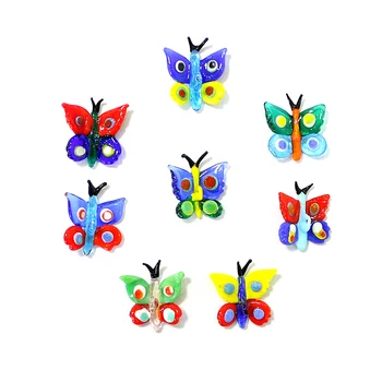 2 елемента Великденски декор Мини Пеперуда Чар Стъклена окачване Сладки фигурки насекоми Украса за бижута със собствените си ръце Аксесоари за направата на обици