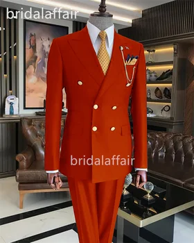 Мъжки костюм Bridalaffair (яке + панталон, комплект дрехи от 2 теми, нова мода 2023, всекидневен костюм с ревера, Homme