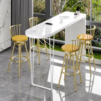 Ергономичен Бар стол Дизайнерски изчистен скандинавски Метал столче за закуска, за кухнята, Дизайн на бара Мебели Silla Nordica HY