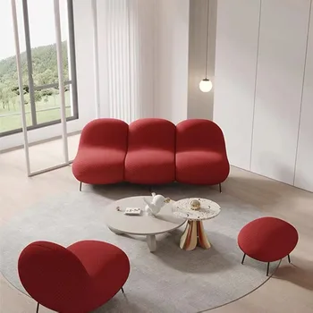 Дизайнерско кресло за отдих специална форма, лесна червен диван в хола