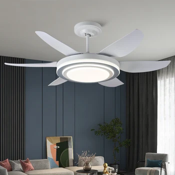 Вентилатор на тавана OUFULA, скандинавски led вентилатор на тавана, модерен минималистичен ресторант, дневен тракт, спалня, търговска електрически вентилатор