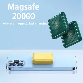 Mini Magsafe Power Bank 50000mAh Компактен Преносим мобилен телефон Външен източник на захранване Безжична бързо зареждане на Магнитен Блок за захранване